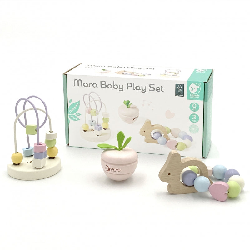 CLASSIC WORLD Pastel Speelset voor Baby's Box-  Eerste Speelgoed vanaf de Geboorte
