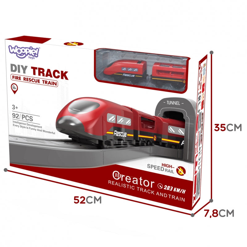 WOOPIE Elektronische speelgoed trein set 92 stuks - Met auto, treinbaan, Helikopter en meer