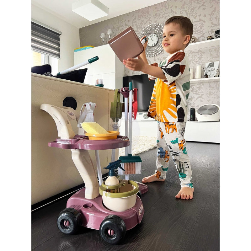 WOOPIE XXL Speelgoed 3-in-1 Schoonmaakset - Schoonmaakkar - 26 stuks