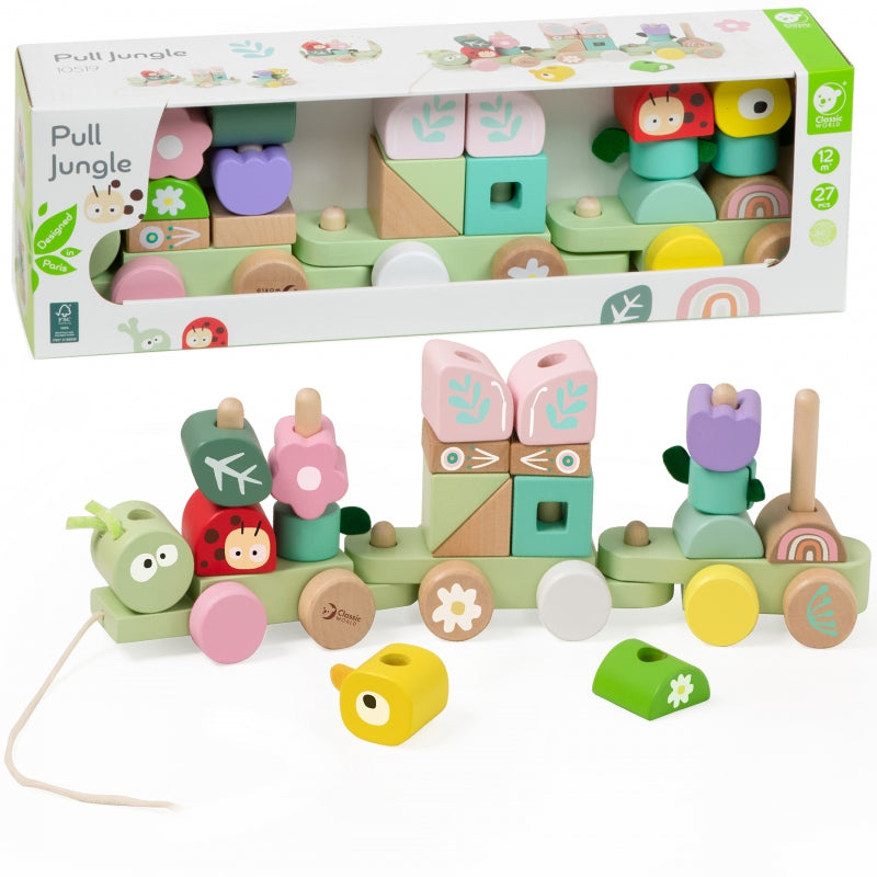 CLASSIC WORLD Houten Rups speelgoedtrein