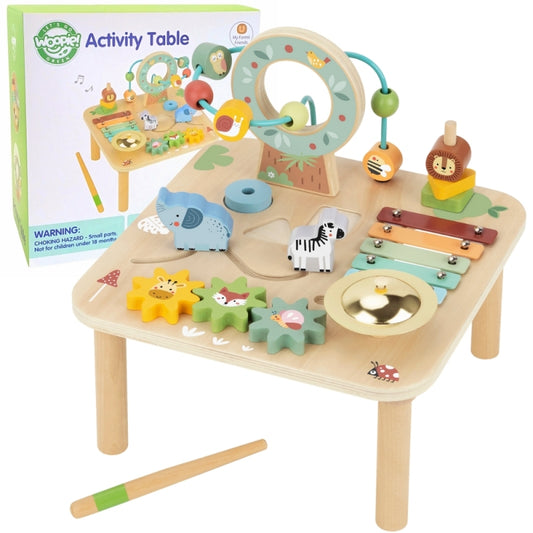 WOOPIE Houten 5-in-1 Educatieve Speeltafel Met Sensorisch Doolhof