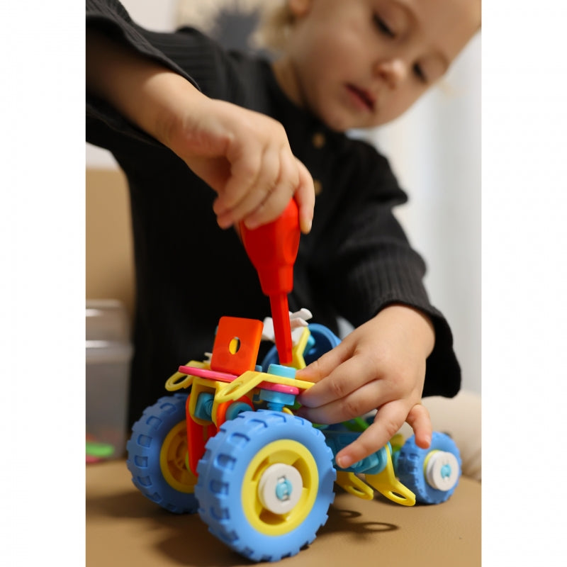 WOOPIE Speelgoed Constructie set Voertuigen van Blokken 118 stuks - STEM speelgoed