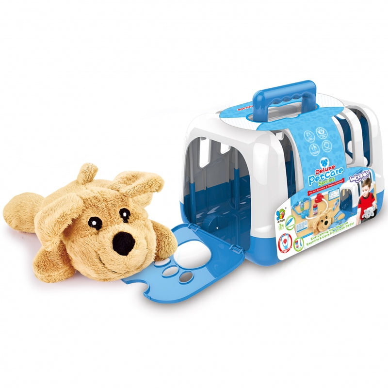 WOOPIE Speelgoed Dierenartsen set met Hondje en Draagkooi 6 stuks