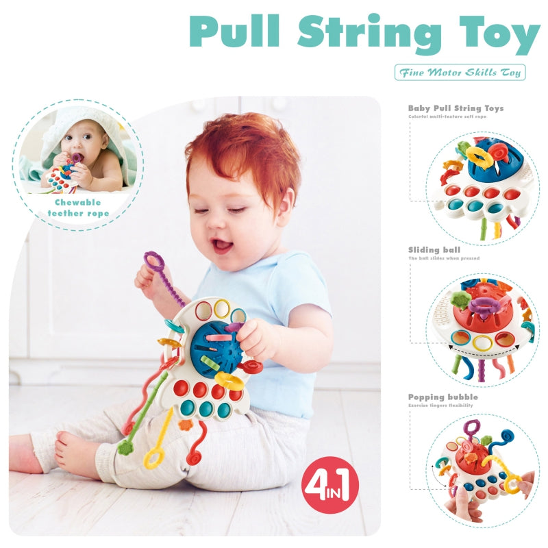 WOOPIE BABY Bijtring en Sensorisch Speelgoed - Multifunctionele Bijtring 0+ - Montessori speelgoed
