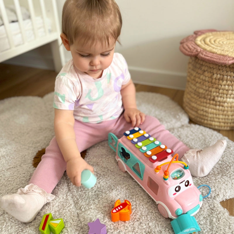 WOOPIE Sorteer auto voor baby's en Peuters met muziek Roze