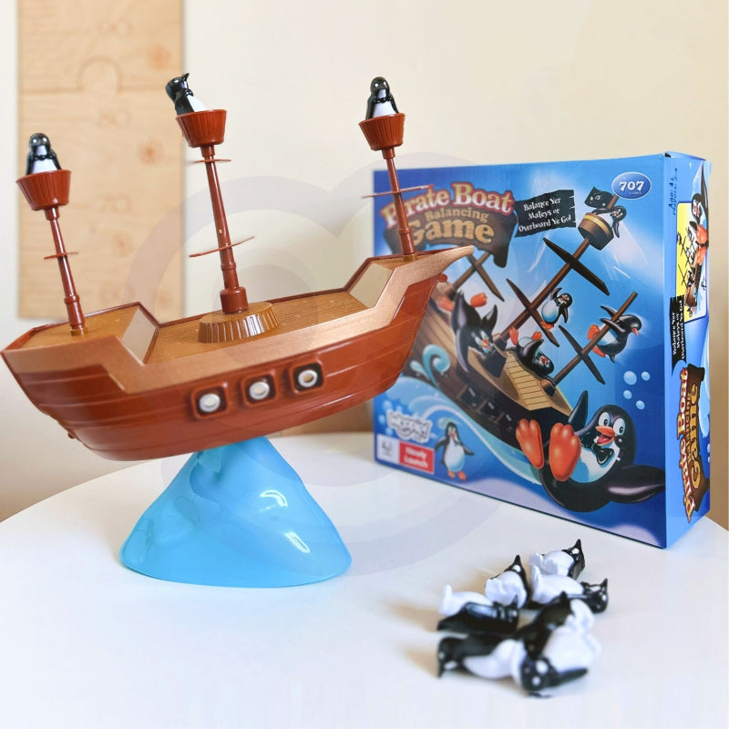 WOOPIE Piratenschip van Pinguïns spel - Balanceer de pinguïns op de Piratenschip