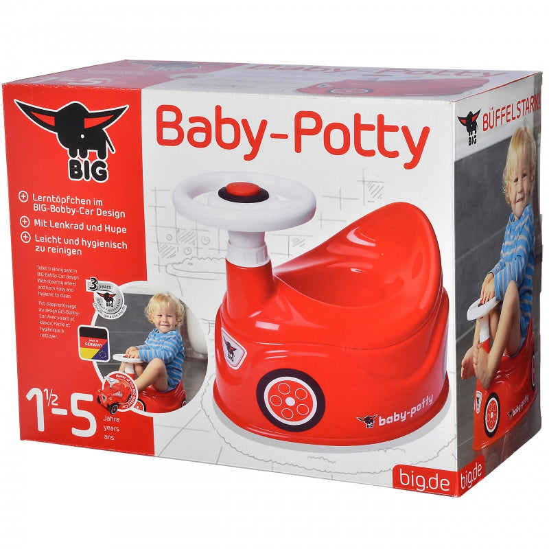BIG Baby plaspotje loopwagen - Zindelijkheidstraining - New Bobby Car Auto met Stuur - Rood