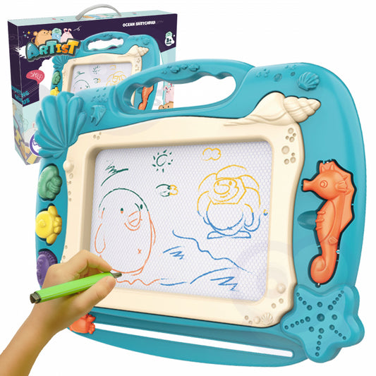 WOOPIE Magnetisch Tekenbord  Oceaanthema met  Stempels, Groen