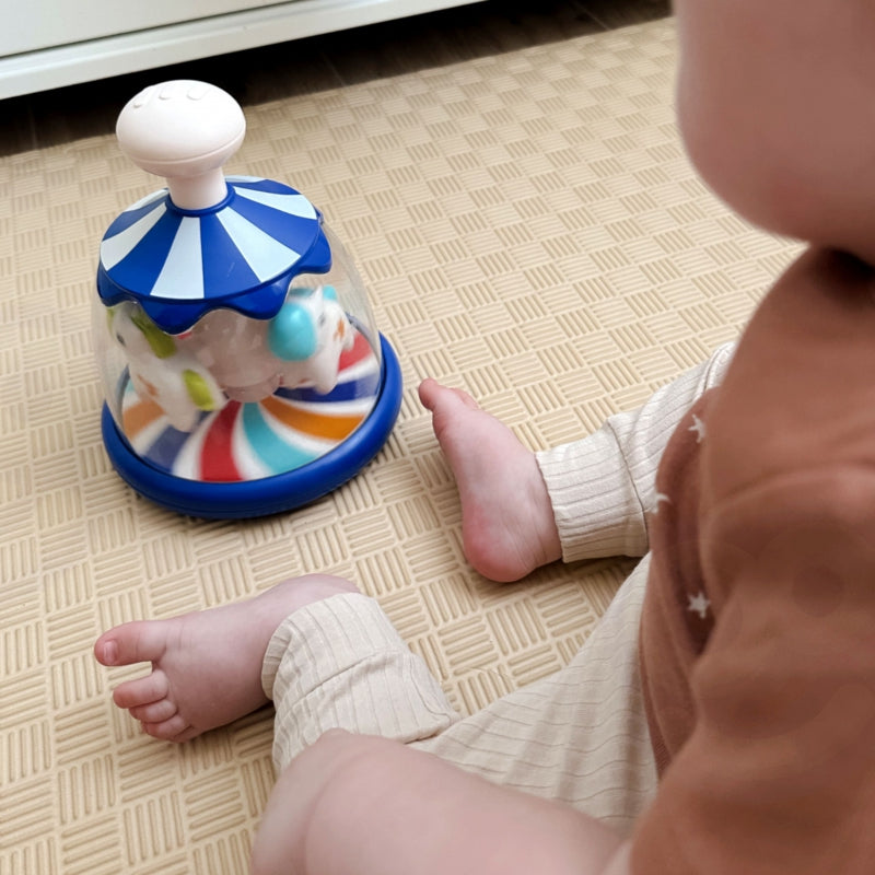 WOOPIE Kleurrijke Paardjes Blauwe speelgoed Tol-Carrousel voor Baby's