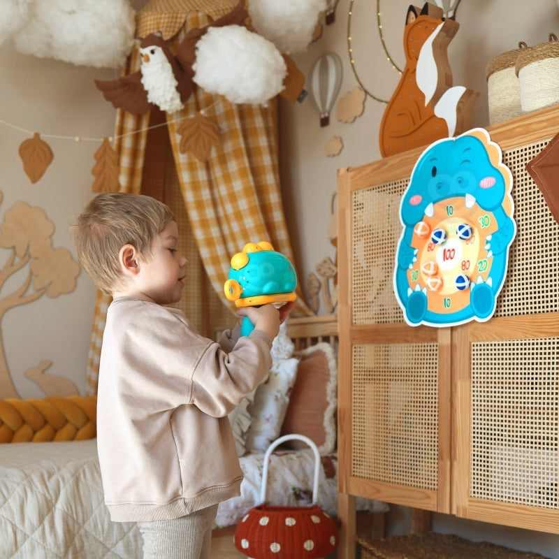 WOOPIE Dartspel met thema Dinosaurussen inclusief Pistool, Klittenband Ballen, Doel en Puntenscore