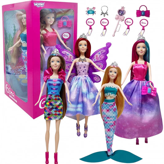 WOOPIE SpeelgoedSet van 4 Magische Prinsessen inclusief Accessoires