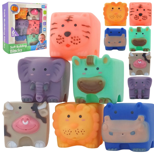WOOPIE BABY Sensorische knijpbare dieren Blokken Puzzel + Geluid