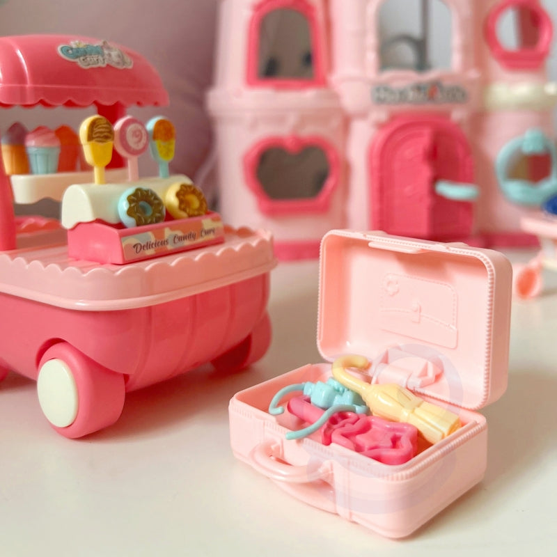 WOOPIE Speelgoed Kleurrijk Poppenhuis met 3 verdiepingen, figuurtjes en accessoires