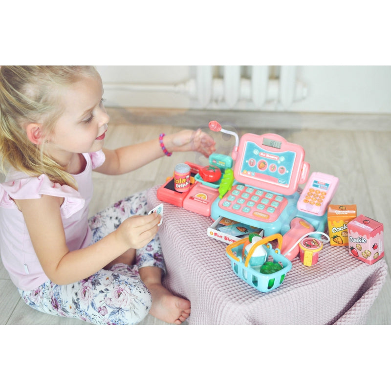 WOOPIE Speelgoedkassa voor Kinderen Incl. Scanner, Weegschaal, Microfoon en 24 Accessoires