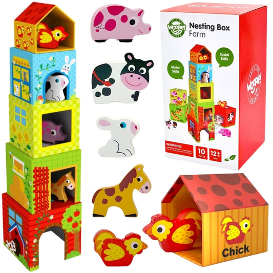 WOOPIE GREEN Boerderij stapel Puzzel  + 10 figuren