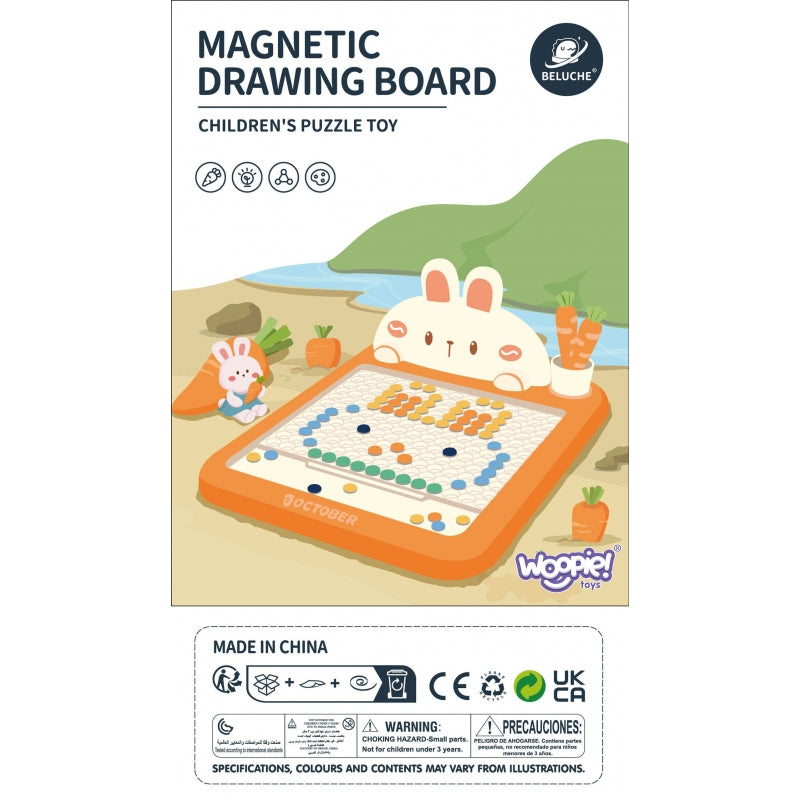 WOOPIE Magnetisch Tekentablet MagPad met  Konijn en Wortel - Montessori speelgoed