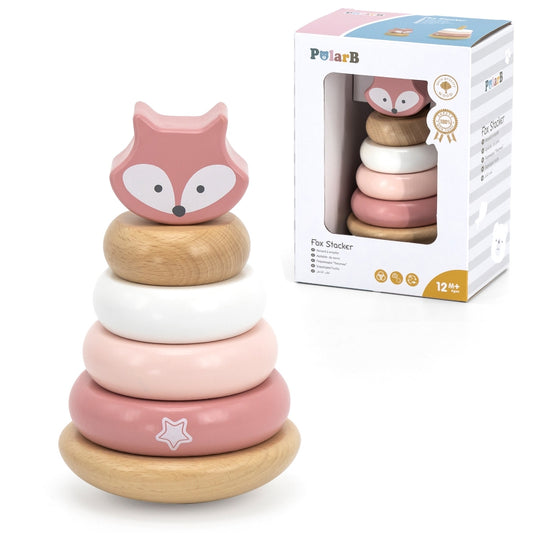 VIGA PolarB Houten Baby speelgoed Piramide - Vosje