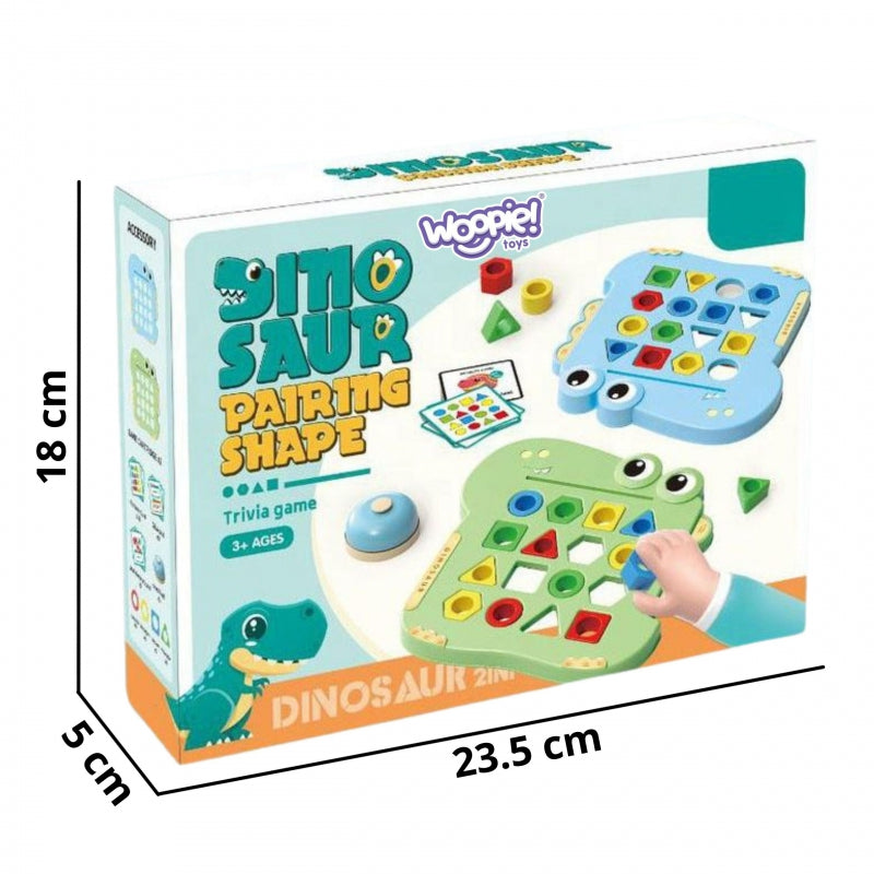 WOOPIE Dinosaurus Puzzel Behendigheidsspel - Vormen herkennen - Montessori Speelgoed