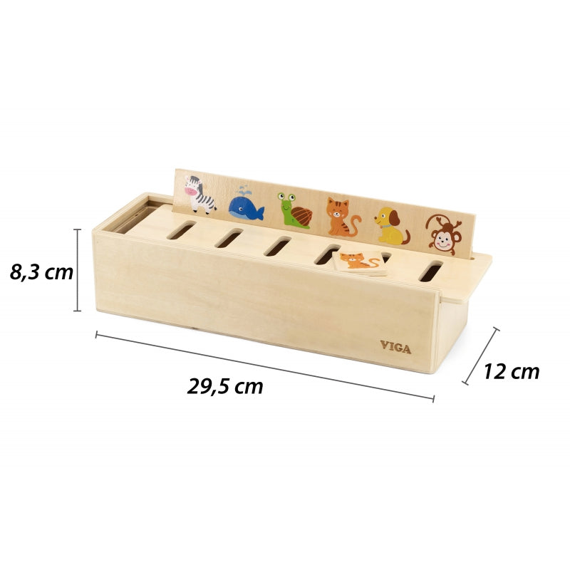 VIGA Houten Educatieve Sorteerspel – Dieren, Fruit en Groenten – Montessori