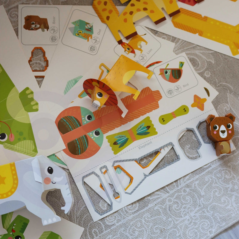 WOOPIE ART&FUN Origami set - Knutsel 3D dieren - 10 Dieren
