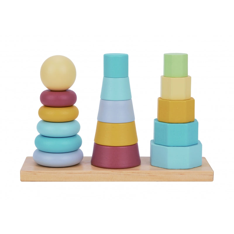 TOOKY TOY Torens Stapelpuzzel - 3 Torens