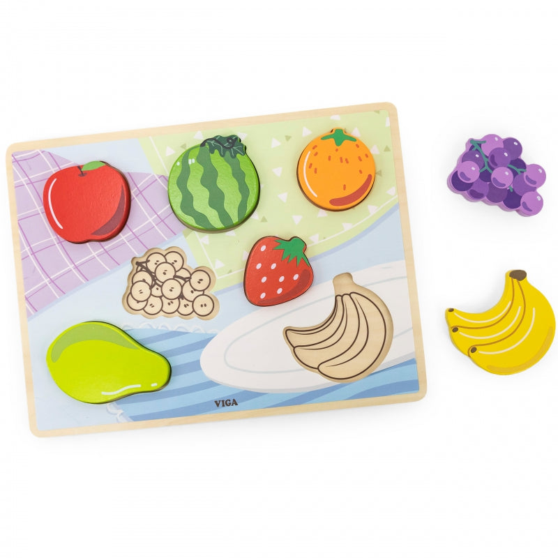 VIGA Houten fruitfiguren puzzel