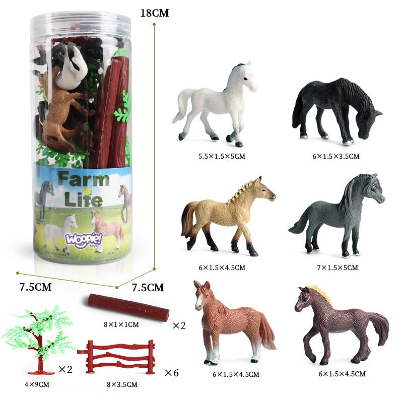 WOOPIE Speelgoed Paardenfiguurtjes set van 16 stuks