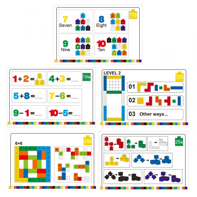 WOOPIE Wiskunde Puzzelspel Constructieblokken + Patronen - 148 stuks