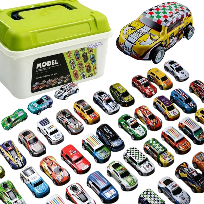 WOOPIE Speelgoed Raceauto's  30 stuks inclusief Speelmat en doos