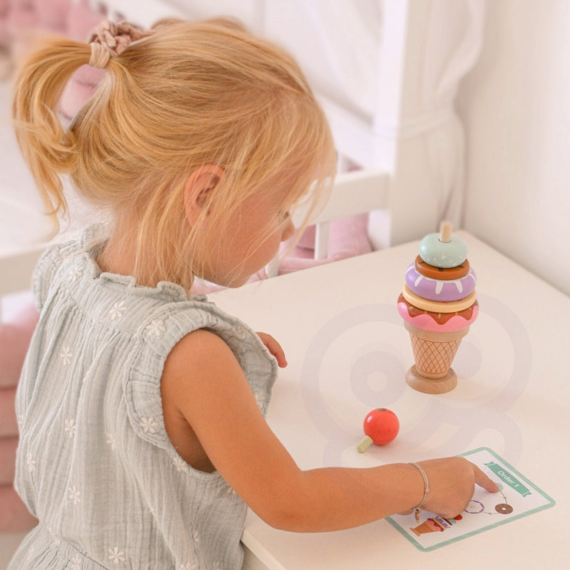 WOOPIE GREEN Houten ijsje Puzzel 12 stuks - Montessori speelgoed