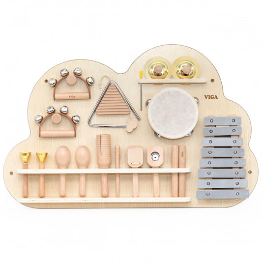 VIGA Houten Muziekbord met 12 instrumenten