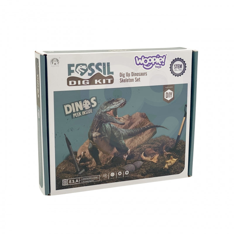 WOOPIE Dinosaurusskelet Opgraving set 6-in-1 - Kleine Archeoloog - 6 stuks
