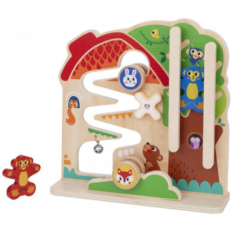 TOOKY TOY Houten Montessori activiteitenbord met doolhof