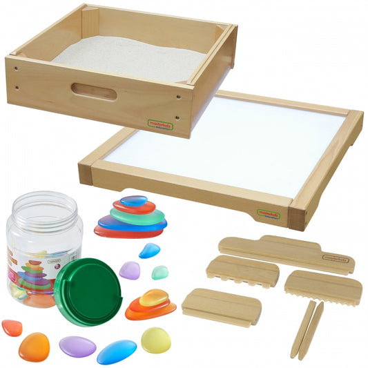 MASTERKIDZ Sensory Frame - LED-paneel + zandspeel accessoiresset