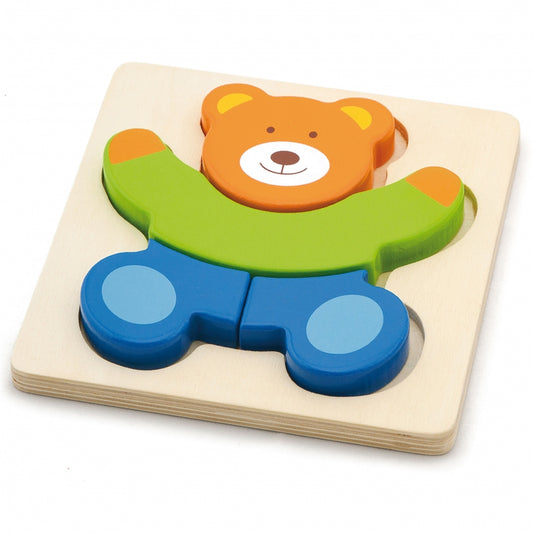 VIGA Eerste Houten Puzzel voor Baby in de vorm van een Beer