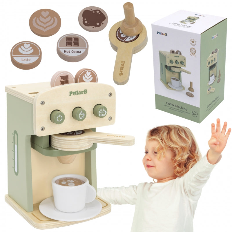 VIGA Houten Koffiezetapparaat Groen + Accessoires