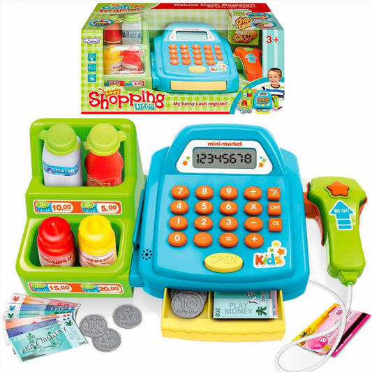 WOOPIE Speelgoed Winkelkassa met plank en accessoires