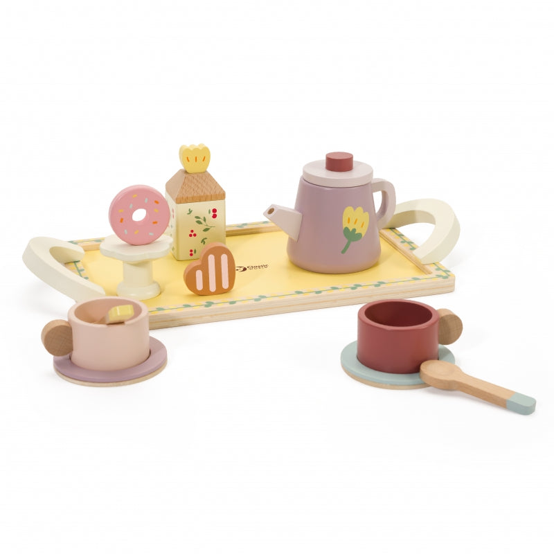 CLASSIC WORLD Houten thee- en gebakjes set  14-delig