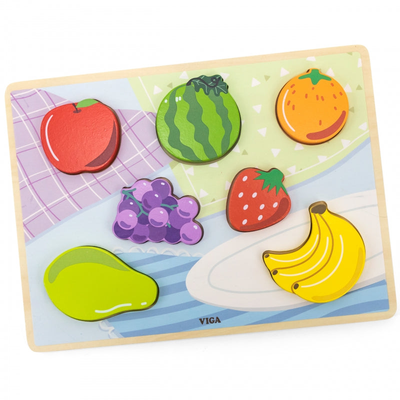 VIGA Houten fruitfiguren puzzel