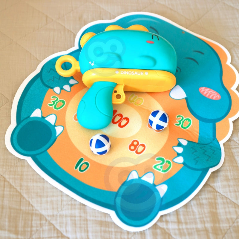 WOOPIE Dartspel met thema Dinosaurussen inclusief Pistool, Klittenband Ballen, Doel en Puntenscore