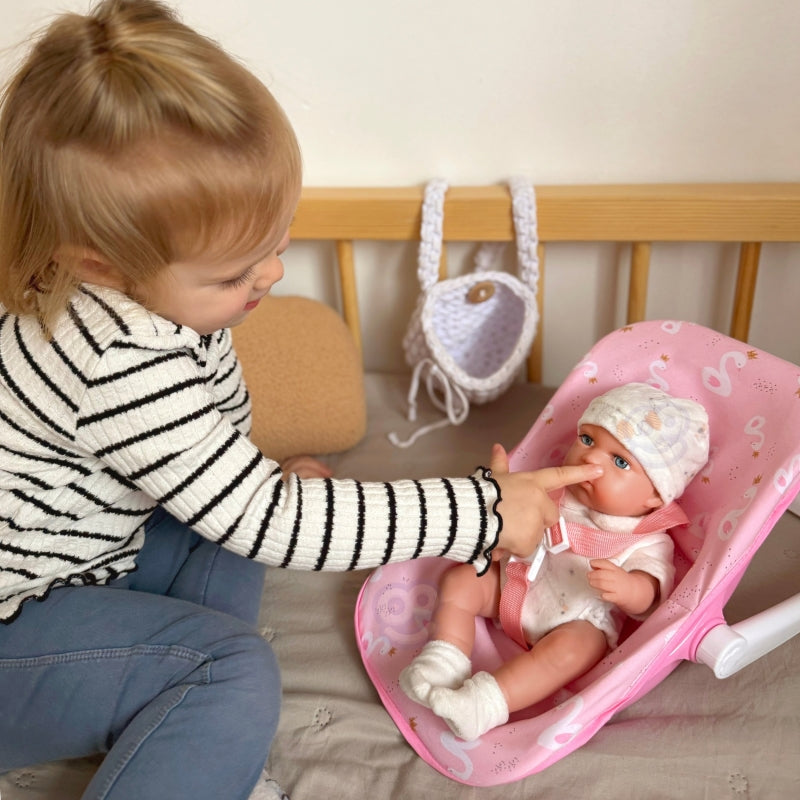WOOPIE Baby pop set 30,5 cm + Roze Draagzak