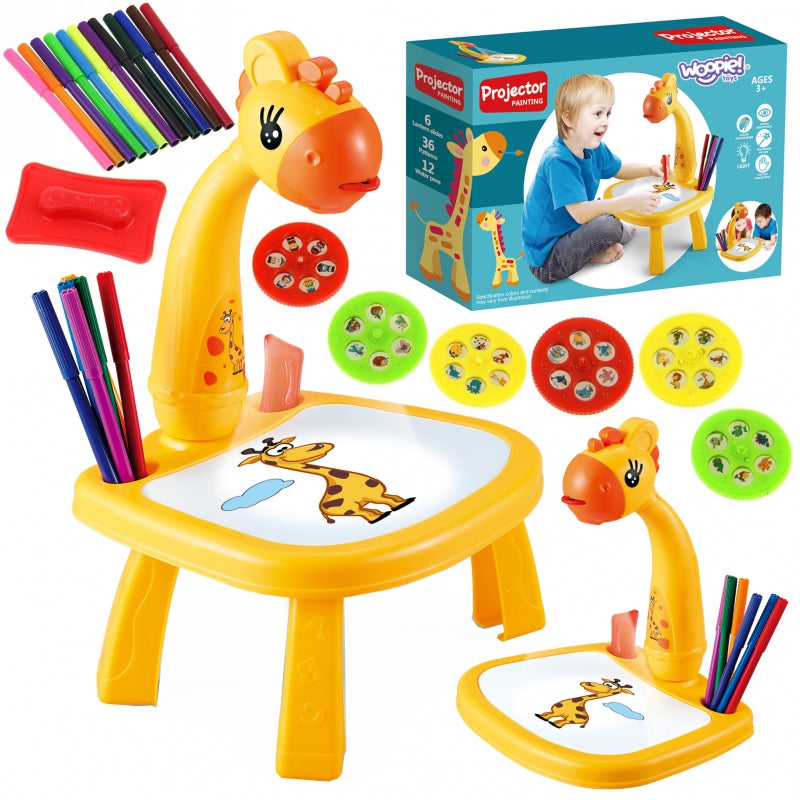 WOOPIE Tekenbord inclusief Projector - Met thema Giraffe - Inclusief Markers