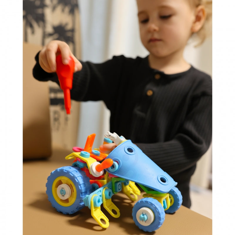 WOOPIE Speelgoed Constructie set Voertuigen van Blokken 118 stuks - STEM speelgoed