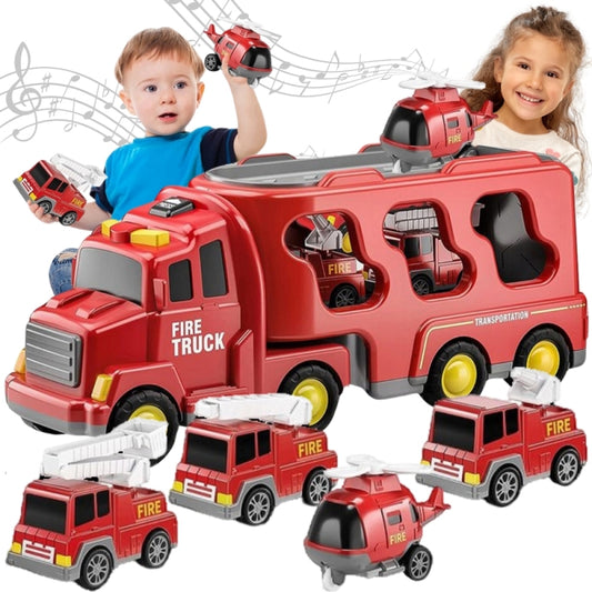 WOOPIE Speelgoed Brandweer Vrachtwagen Set inclusief 5 Auto's