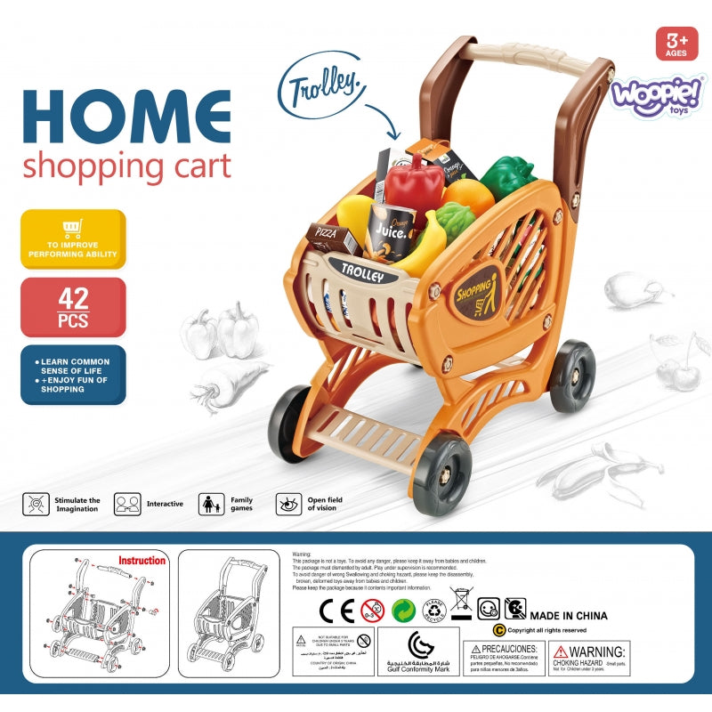 WOOPIE Speelgoed Winkelwagen voor Kinderen met Bewegende Onderdelen inclusief 42 Accessoires
