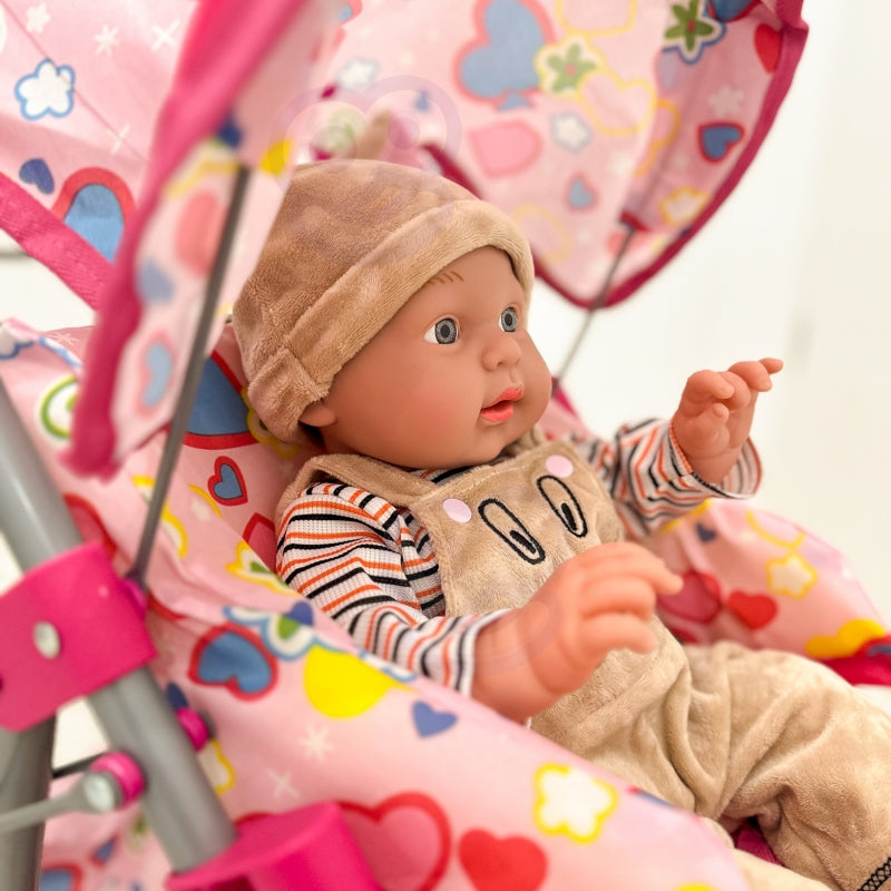 WOOPIE Kinderwagen Poppenwagen Hartjes Gekleurd