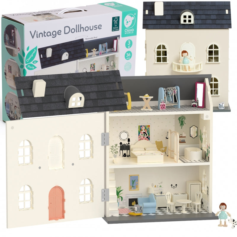 CLASSIC WORLD Houten Vintage Poppenhuis