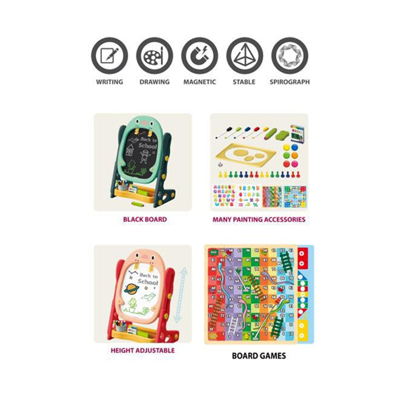 WOOPIE Dubbelzijdig Magnetisch Tekentablet voor Tekenen en Leren van Cijfers en Letters, 56 stuks