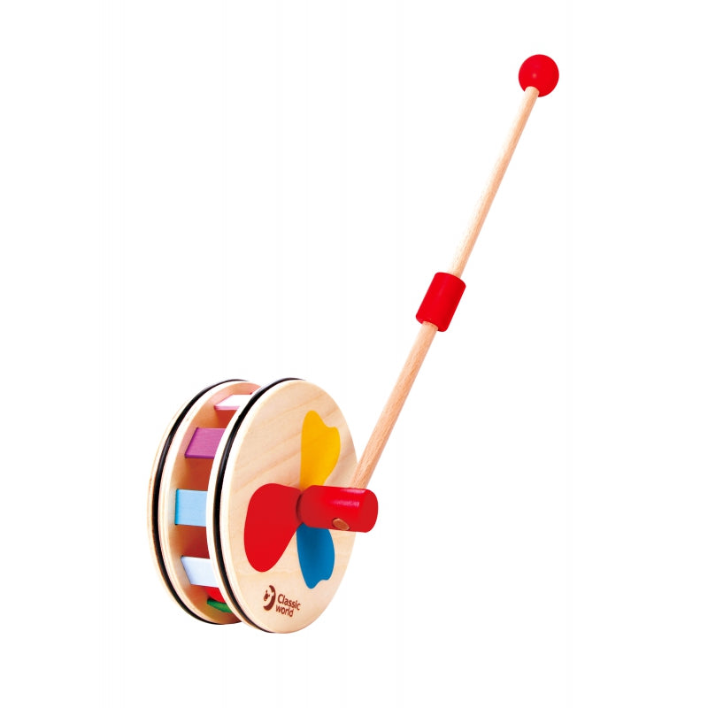 CLASSIC WORLD Kleurrijke regenboog houten duwer