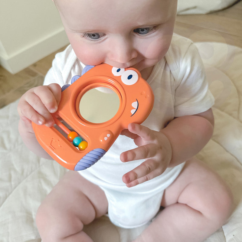 WOOPIE Sensorisch Speelgoed  voor Baby's Bijtspeeltje, Spiegel Dino